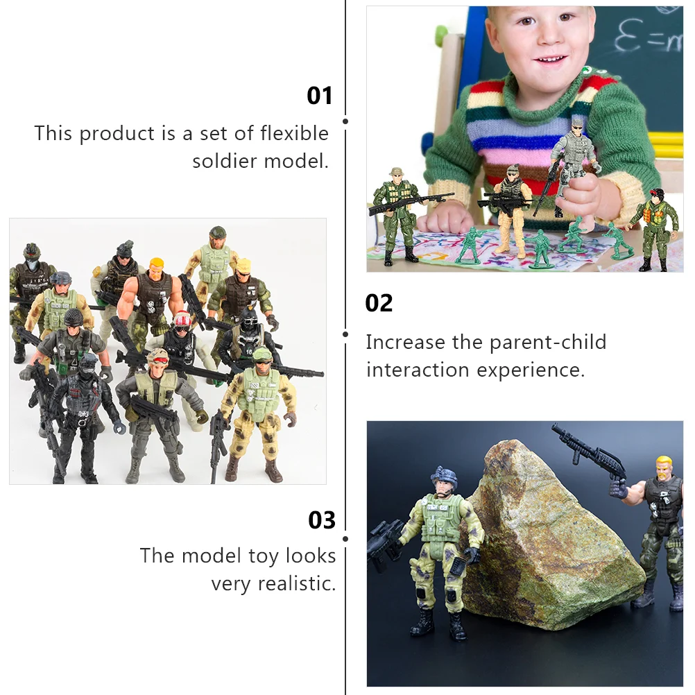 6 Pcs Soldier Model Burr-free Figures Children's Imagination Toy Plastic Force Playset Soldiers Playtime