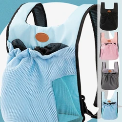 Dog Outdoor Travel Portable Backpack Pet Chest Backpack Mesh Drawstring For Better Breathability Suitable For Small Dogs