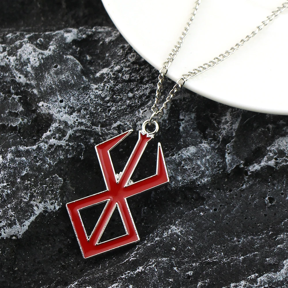 Fashion Anime Berserk Symbol Logo Necklace Guts Sword Logo Pendants Cosplay Jewelry Decoration Necklace Props Gifts