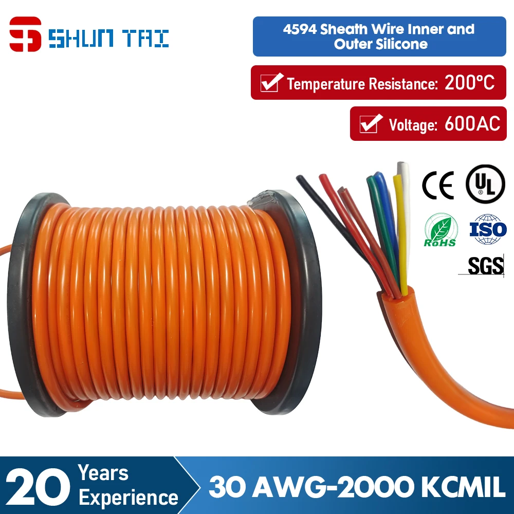 

SR Insulating Material UL4594 Sheathed Wire Inner And Outer Silicone Multi-Core Copper Sheathed Wire High-Temperature Resistan