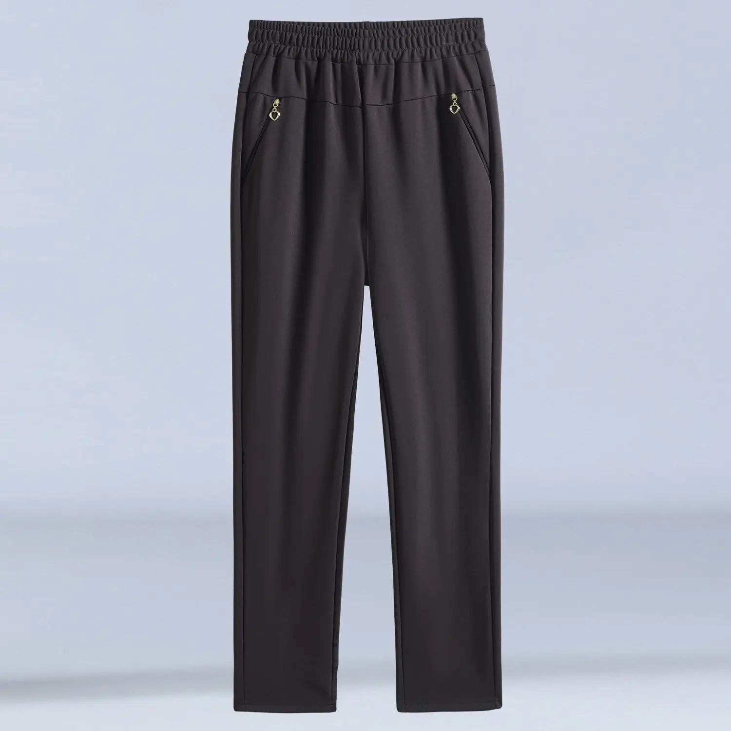 2027 Spring Autumn New Plus Size Straight Trousers Femme High Waist Elastic Casual Pants Female Middle-aged Elderly Women Pants