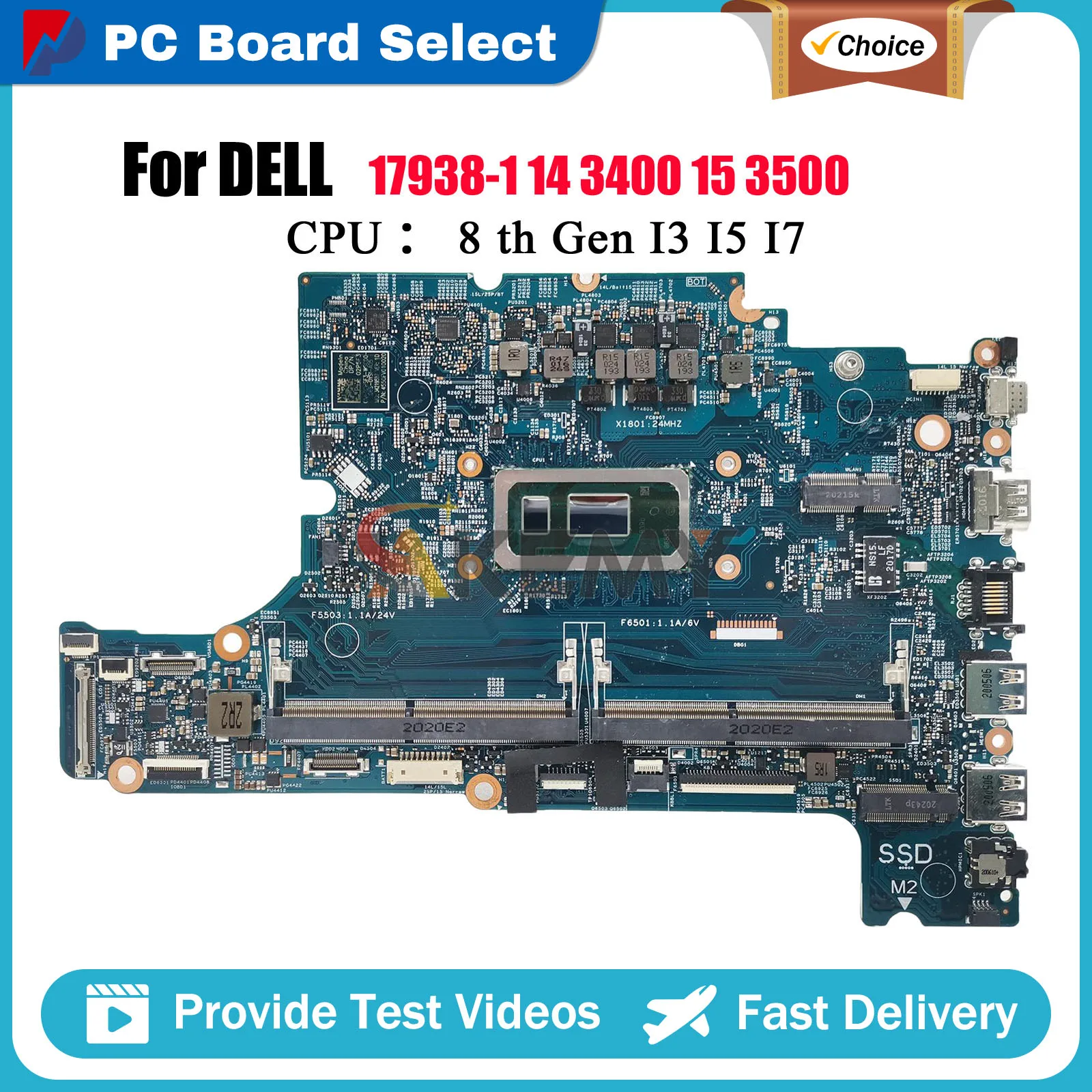

Материнская плата для ноутбука Dell Inspiron 13 7386 17925-1 с процессором i5 i7 CN-0NDK8H 02CF17 DDR4 протестирована нормально