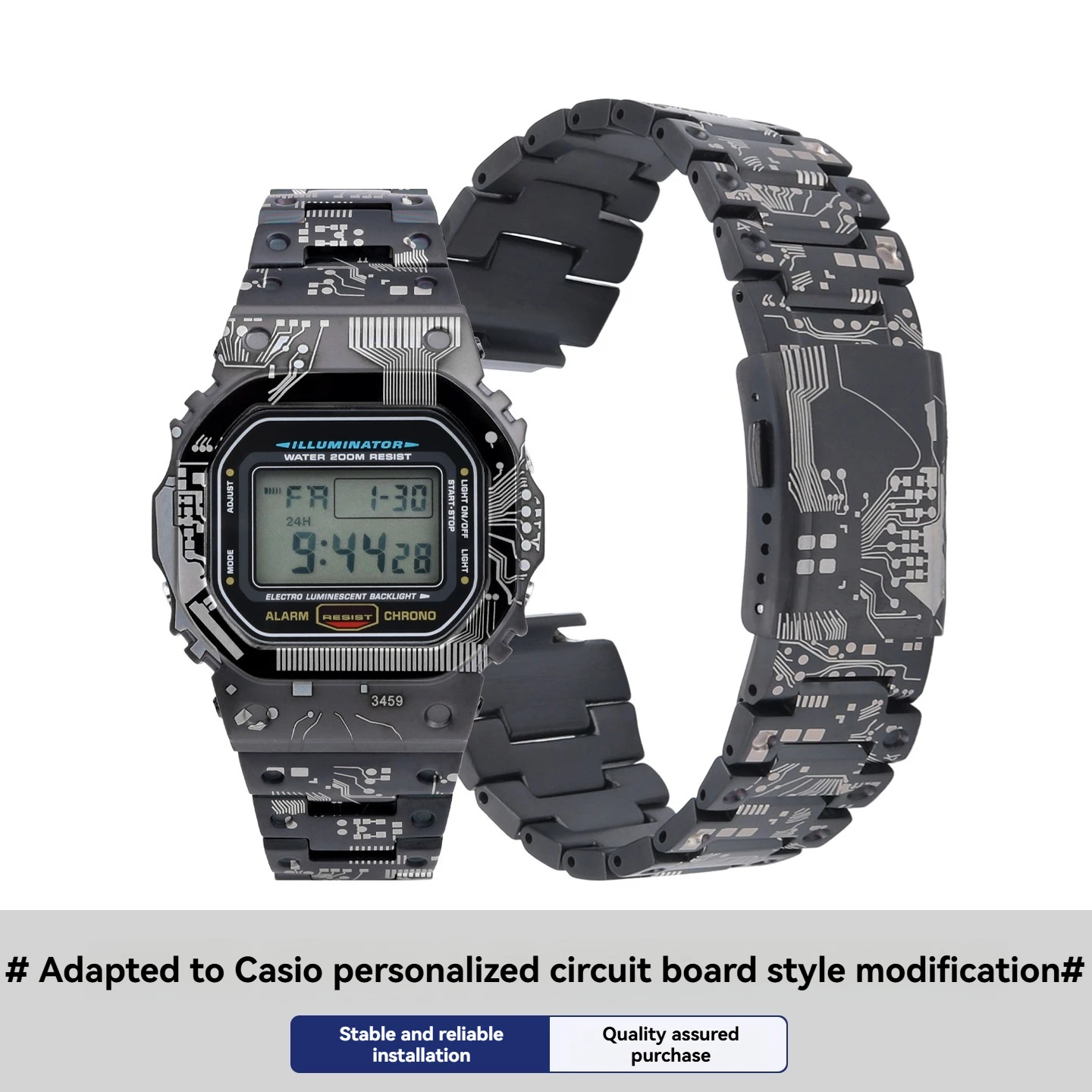 

Titanium Band & Stainless Steel Case Set for Casio G-Shock DW5600 GWM5610, Lightweight Full Metal Mod Kit, DIY Upgrade