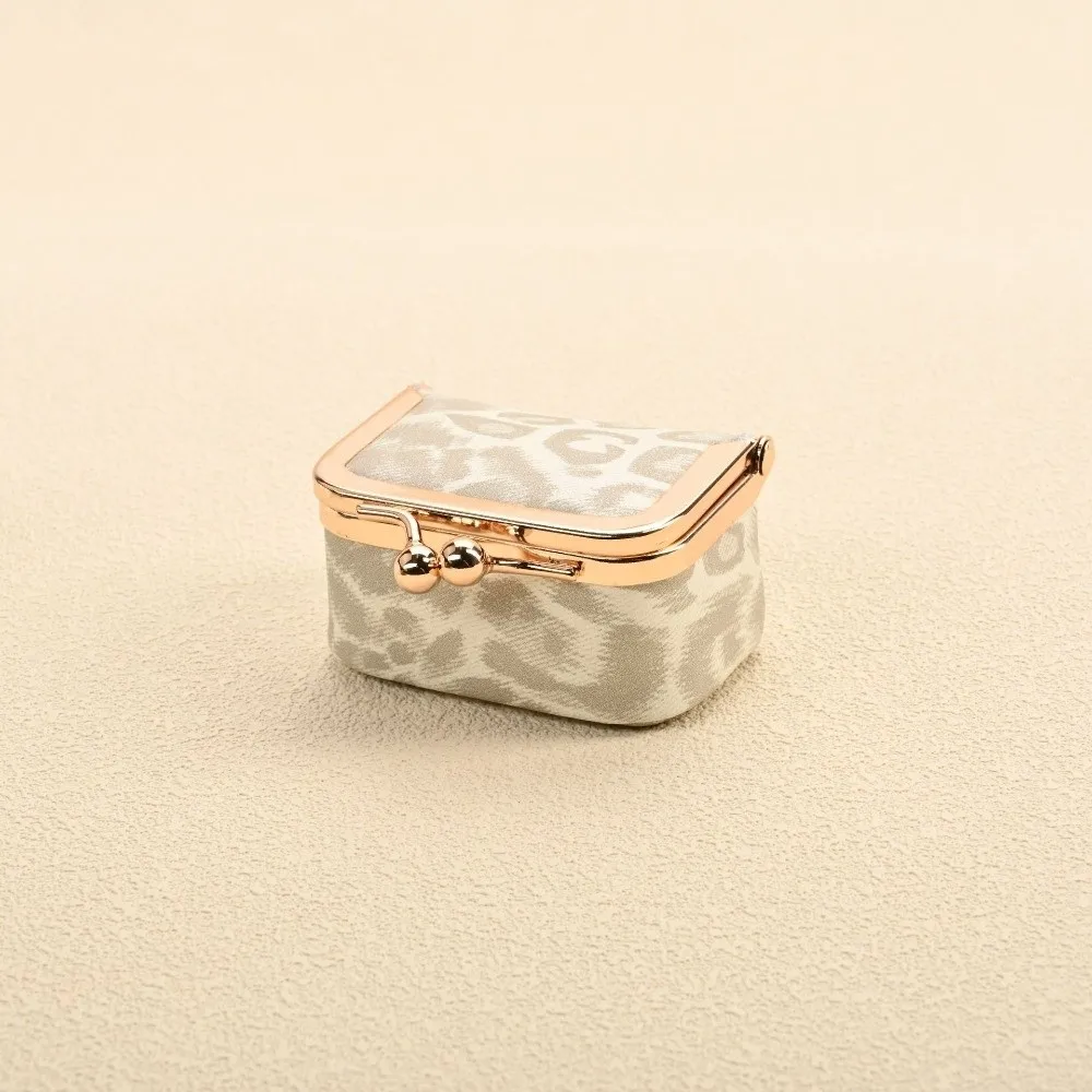 Portable Multi Color Mini Kiss Lock Storage Pouch Leopard Print PU Leather Mini Jewelry Box Coin Purse Women