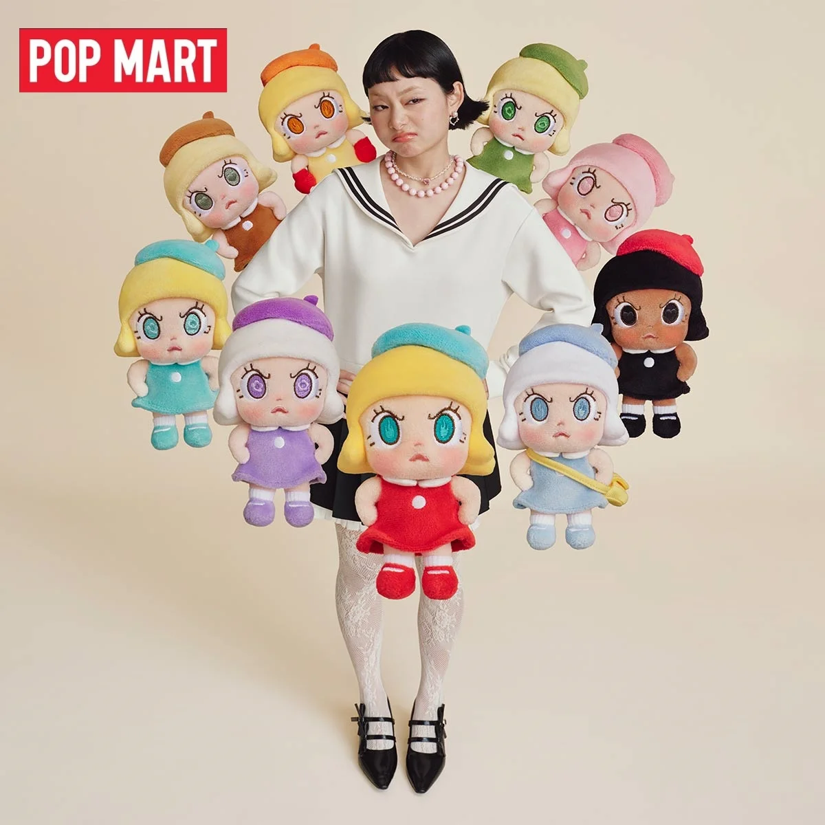 

POP MART Angry Molly - Серия Angry Energy: плюшевая игрушка-брелок, кукла-фигурка, подарок на день рождения (слепая коробка)