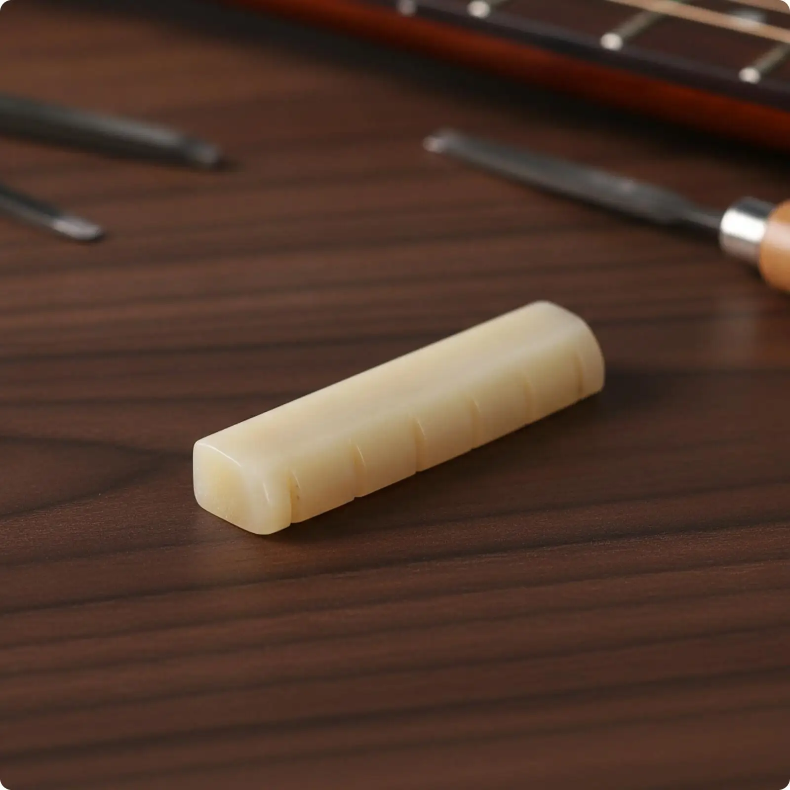 43mm Bone Industrial Nut for Guitar Six String Pre-slotted Smooth Rounded Top for Stable String Height