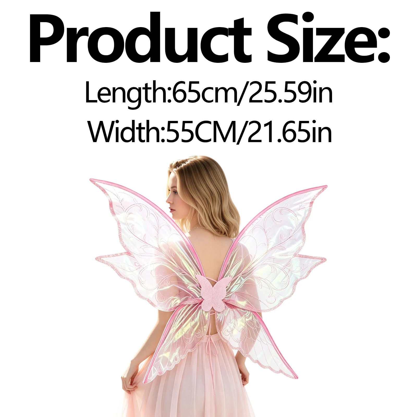 Adults Kids Shimmery Butterfly Wings Cosplay Costume Accessories for Fairy-themed Party Halloween Stage Performance 6