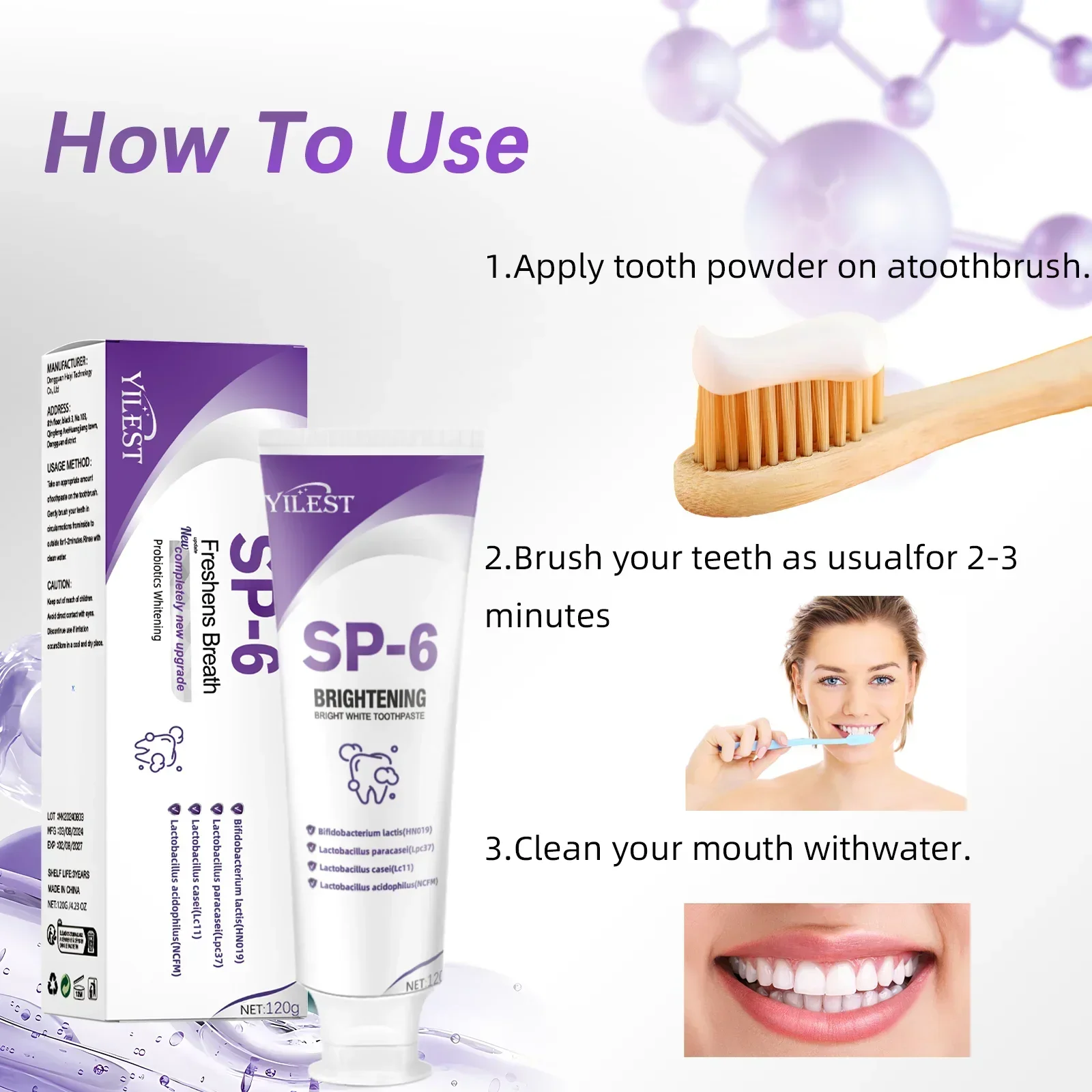 

SP-6 Advanced Protection Toothpaste - Whitening Formula Removes Plaque, Prevents Tooth Decay & Strengthens Gums, Fresh Breath.