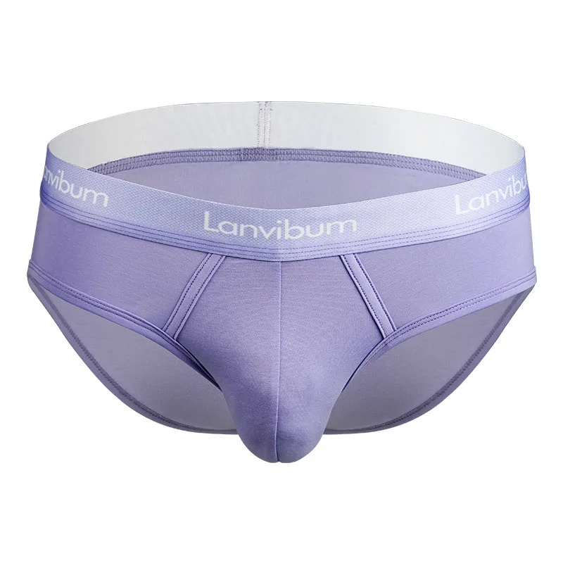 

2025 new men's underwear cotton antibacterial mid waist solid color triangle pants comfortable and breathable