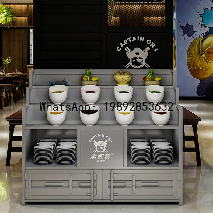 YFY  Hot Pot Restaurant Iron Art Industrial Style Self-Service Seasoning Table Dining Room Skewer Sauce Table BBQ Restaurant