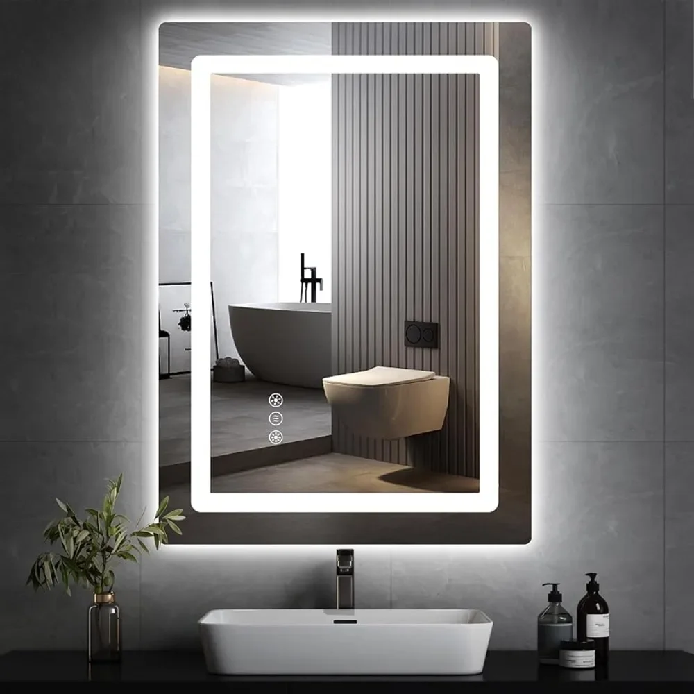 

Mirror cabinet, bathroom vanity mirror, wall mirror with light, dimmable front and rear mirrors, double LED lights anti-fog