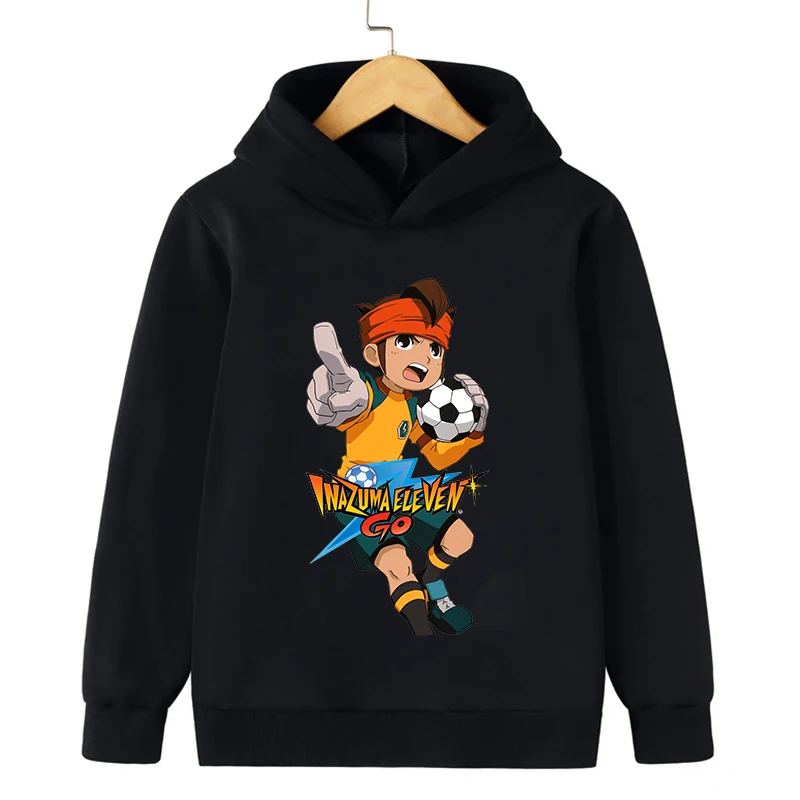 Kids Spring Autumn Inazuma Eleven Go Hoodie Sweatshirt 3-14 Years Boys Girls Cartoon Casual Pullover Children Hooded Top Clothes