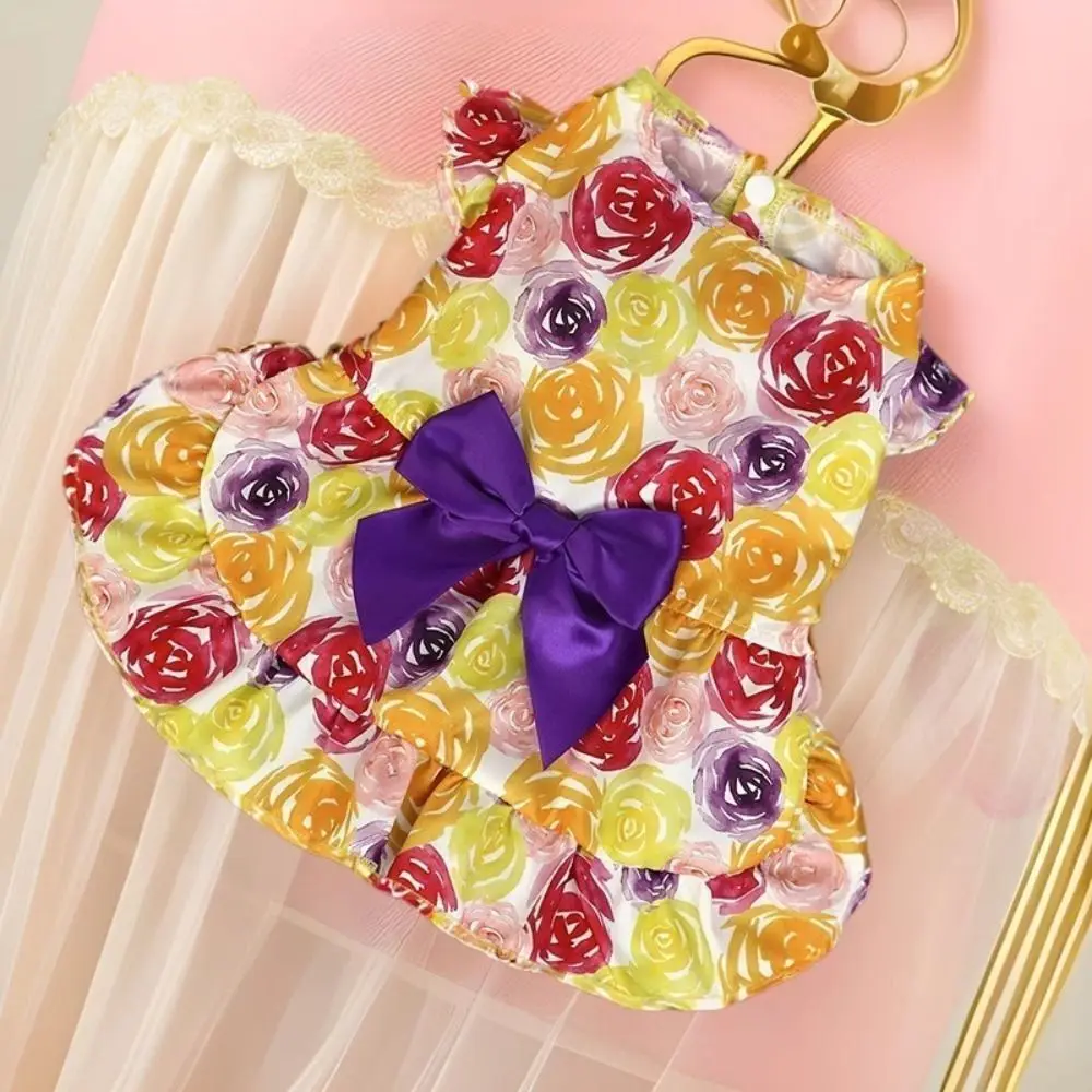 

Модное свадебное платье с милым узором для собак, моющаяся юбка принцессы с героями мультфильмов, удобная юбка без рукавов для собак, весна/лето