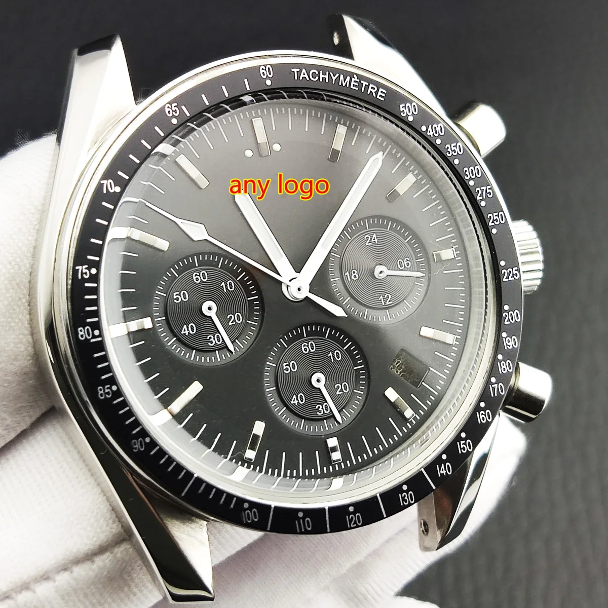 Japanese chronograph watch VK63 quartz movement 39MM stainless steel case watch accessories parts custom logo dial