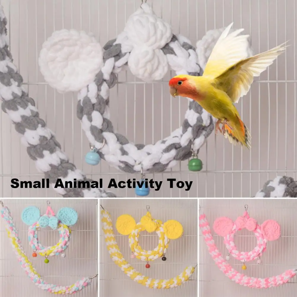 Hamster Climbing Toy Bird Climbing Rope Toy Swing for Parrots Sugar Gliders Hamsters Braided Rope for Limb Strength for Small