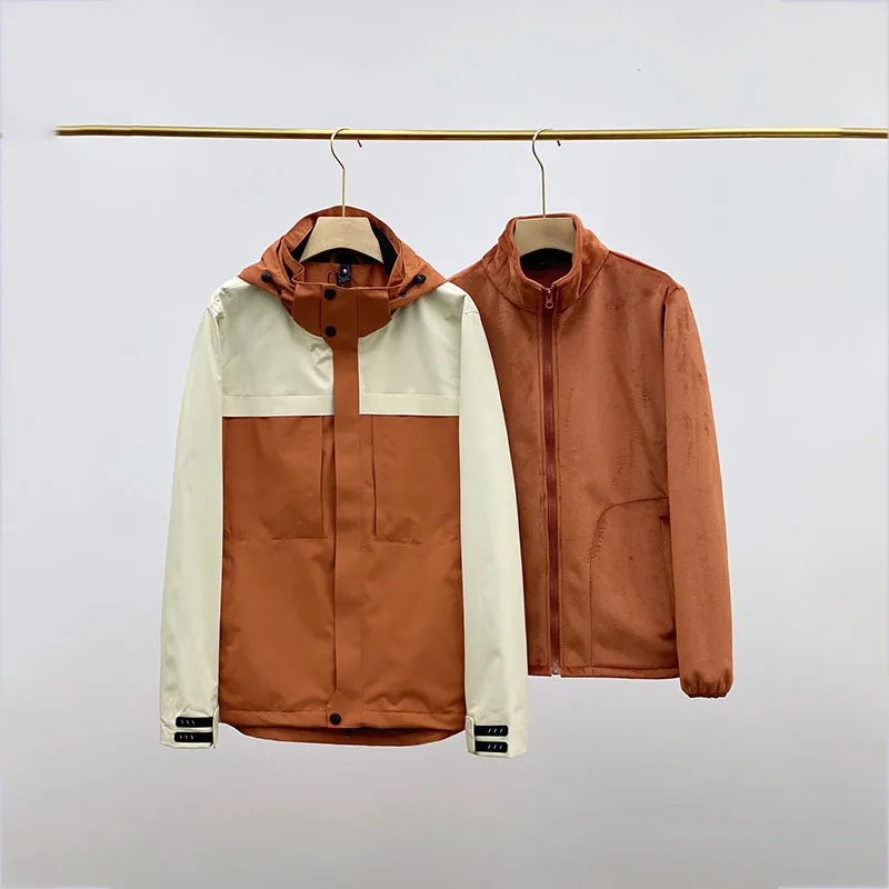 ARC Outdoor Cycling Sports Fishing Travel Camping and Hiking Workwear Patchwork with A Polar Fleece Three-in-one Jacket Inside
