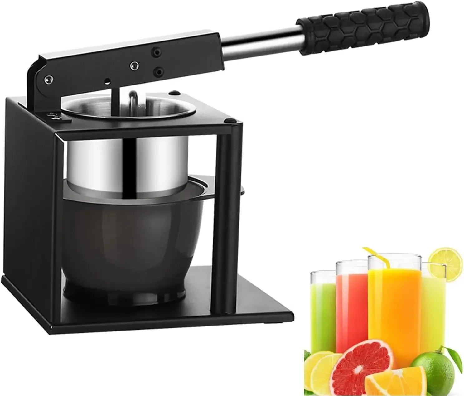 Manual Juicer Orange Squeezer, with 2 Types of Filter for Potatoes and Juice, Stainless Steel, Orange Citrus Lemon Lime Juicer,