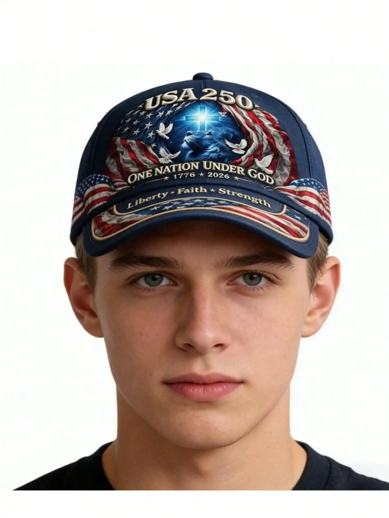 1776-2026 US 250th Anniversary Lion Of Judah Baseball Cap Adjustable One Nation Under God Commemorative Hat Biblical Gift - Image 4