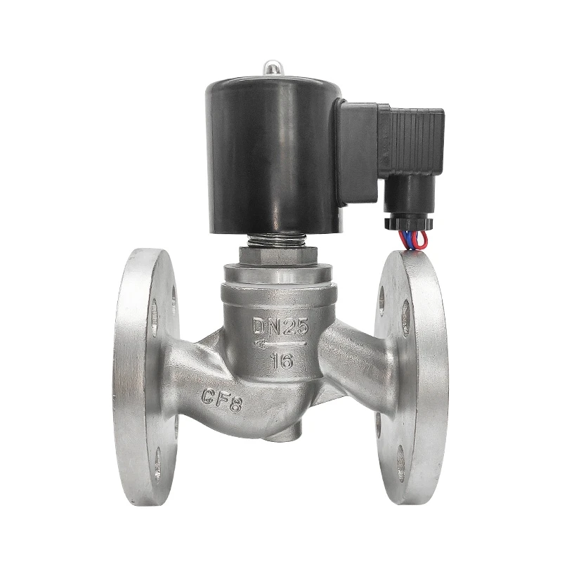 

Stainless steel 304 316 steam high temperature AC220V DC24V normally closed gas straight flange solenoid valve