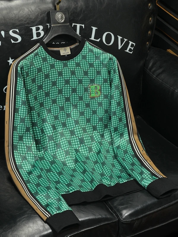 

B Letter Embroidery Faionable Sweatirt for Men round Ne Spring Autumn New Sle Streetwear Comfortable Cotton Polyester...