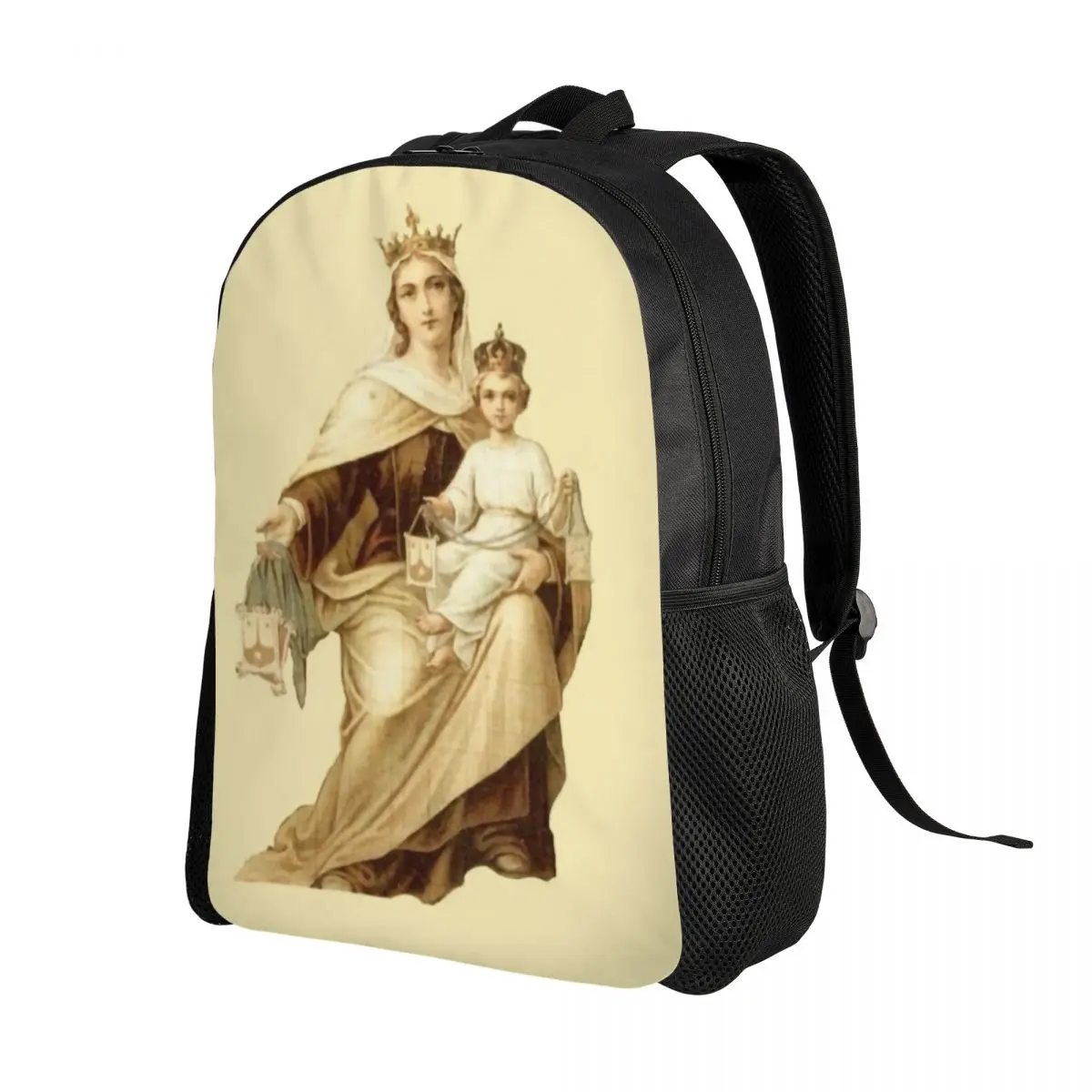 Customized Our Lady Of Mount Carmel Travel Backpack  School Computer Bookbag Christian Virgin Mary College Student Daypack Bags