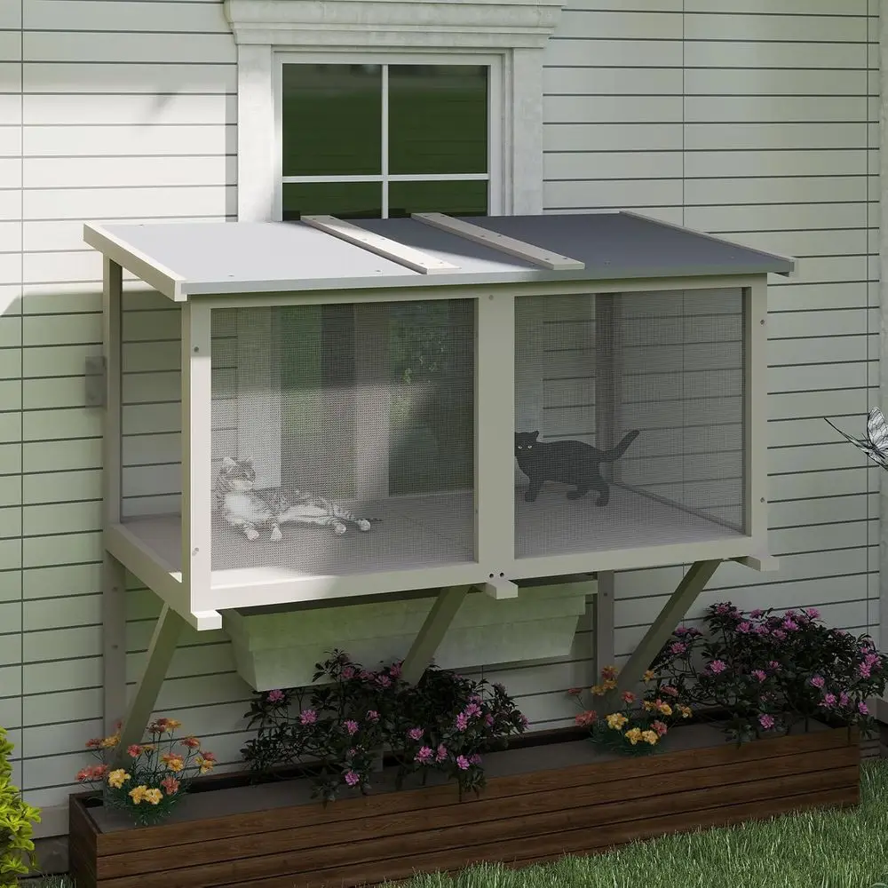 

Expandable Cat Window Perch, Indoor Hammock Enclosure, Insect-Proof Napping Spot