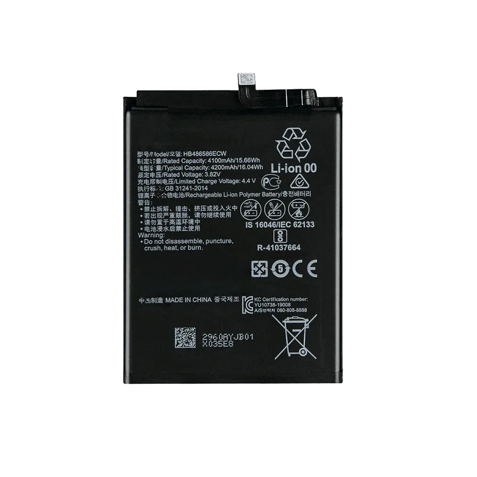 HB486586ECW, 4200mAh, Battery For Huawei Mate 30 Pro,Mate30 Pro, 30Pro, Nova 6, 6SE, Nova6, for Honor VIewor 30M V30M, + Tools