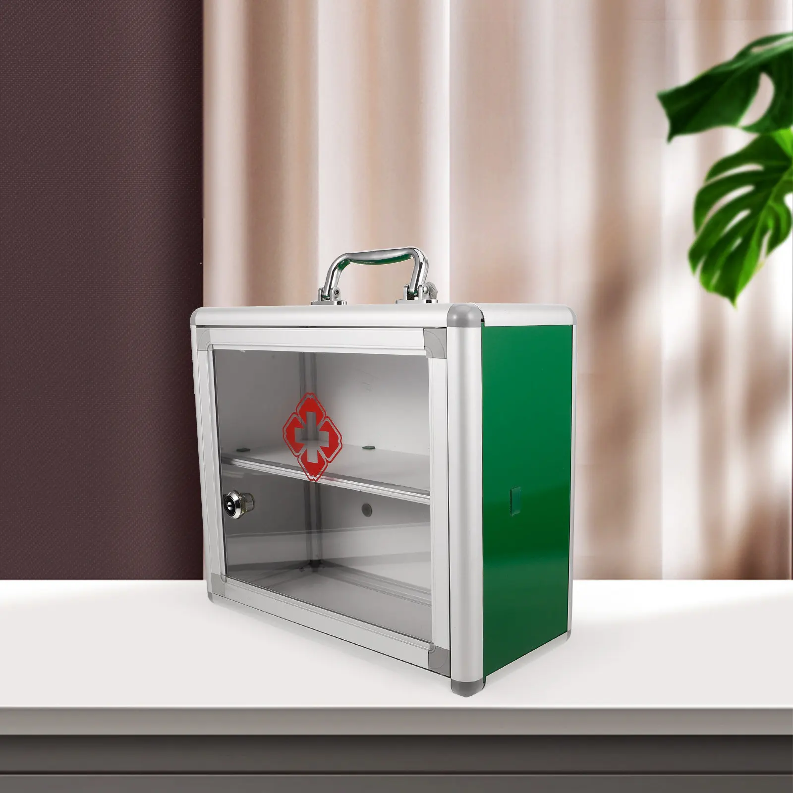Wall-Mounted First Aid Box Large Capacity Medicine Case Transparent Panel Emergency Storage Box Home Office Vehicle Use