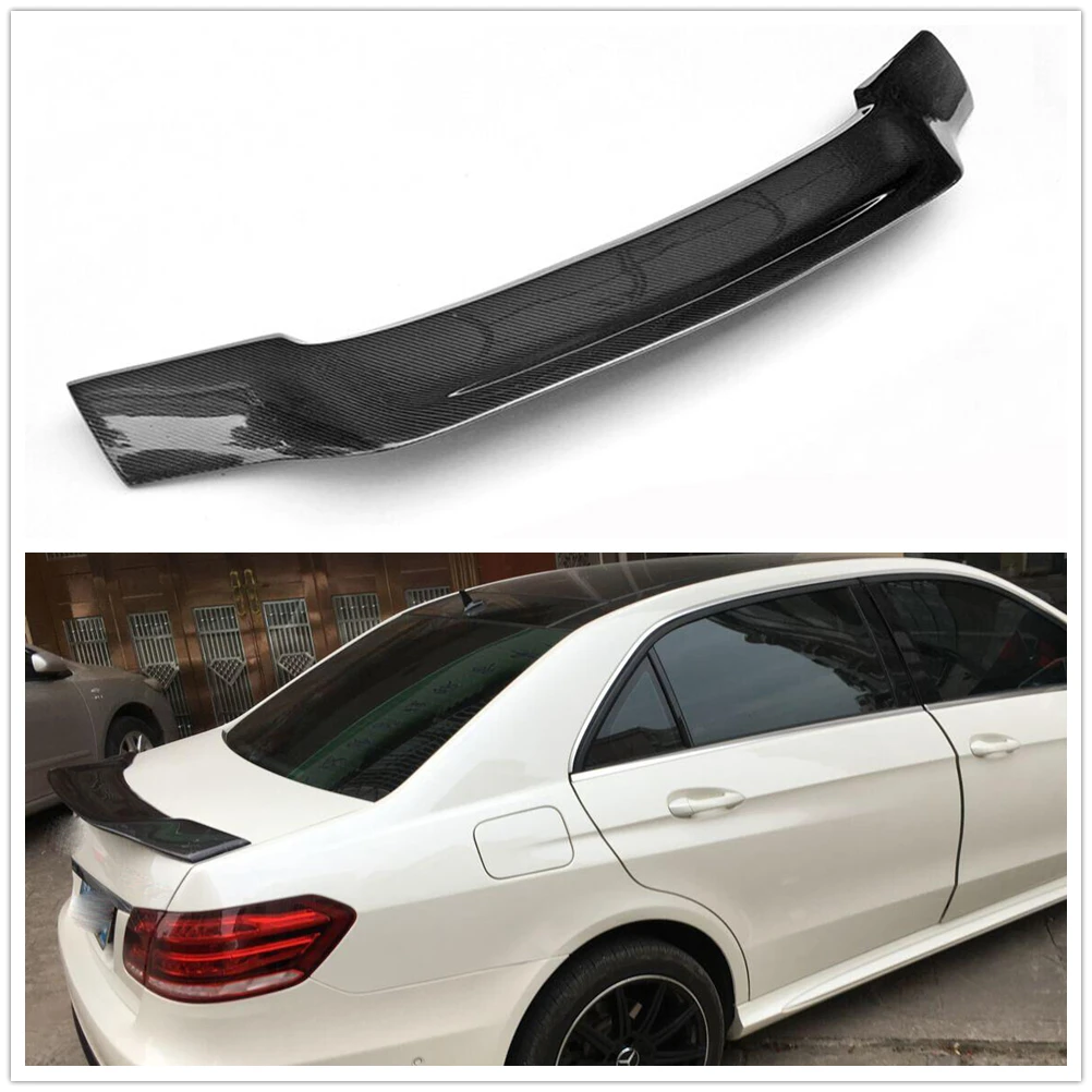 Rear Trunk Spoiler Wing For Mercedes-Benz E Class W212 E250 E350 E500 2010-2016 Sedan 4 Door R Style Carbon Fiber Splitter Lip