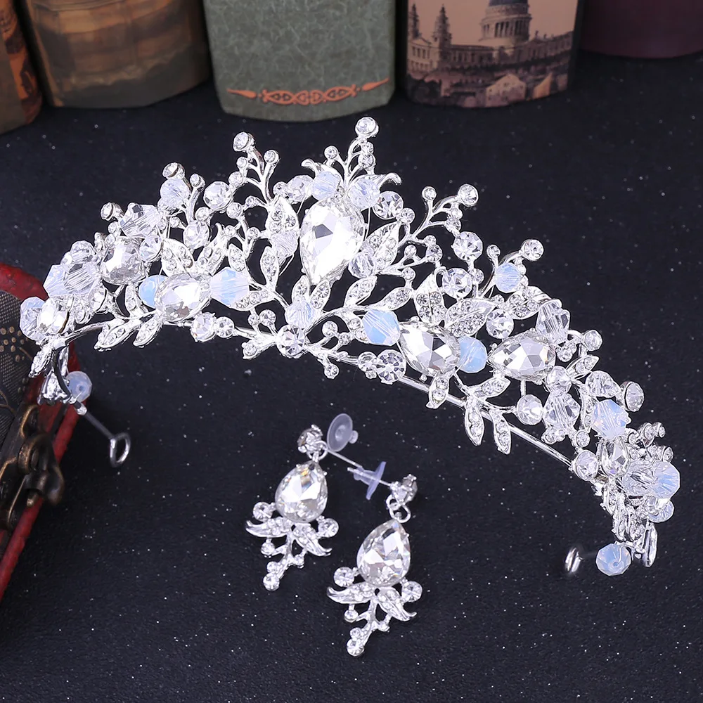Pink Crystal Tiaras And Crowns For Women Bride Pink Rhinestone Prom Diadem Crown Tiara Bridal Wedding Hair Accessories Jewelry