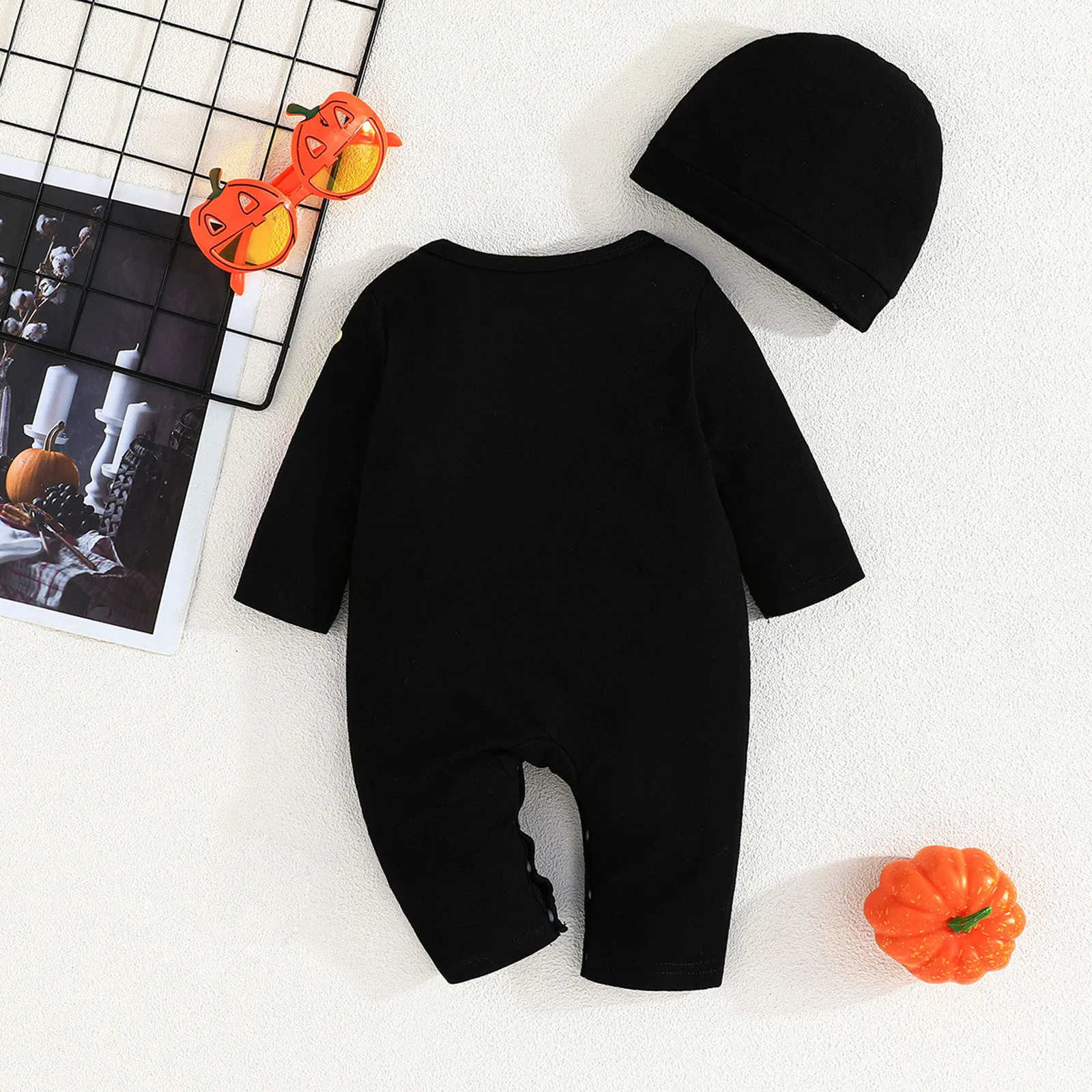 2024 Halloween Costumes for Baby Bat Jumpsuit Newborn Infant Toddler Romper Hat Skeleton Cosplay Costumes Imp Carnival Dress Up