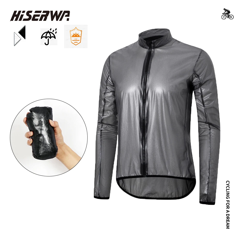 HISERWA Men Cycling Jacket Portable Lightweight Waterproof Cycling Jacket Road Bicycle Windbreake Cortavientos Ciclismo Hombre