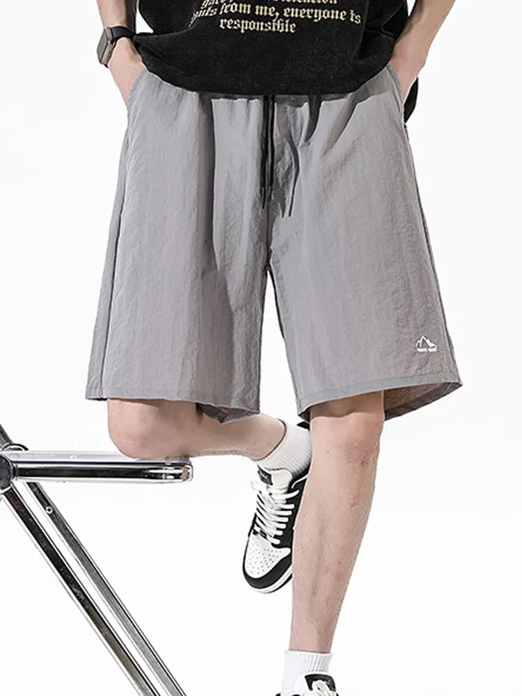 Pockets Mens Quick Dry Casual Shorts 2026 Summer Fashion Drawstring Breathable Camping Beach Midi Shorts Male Hiking Outdoor
