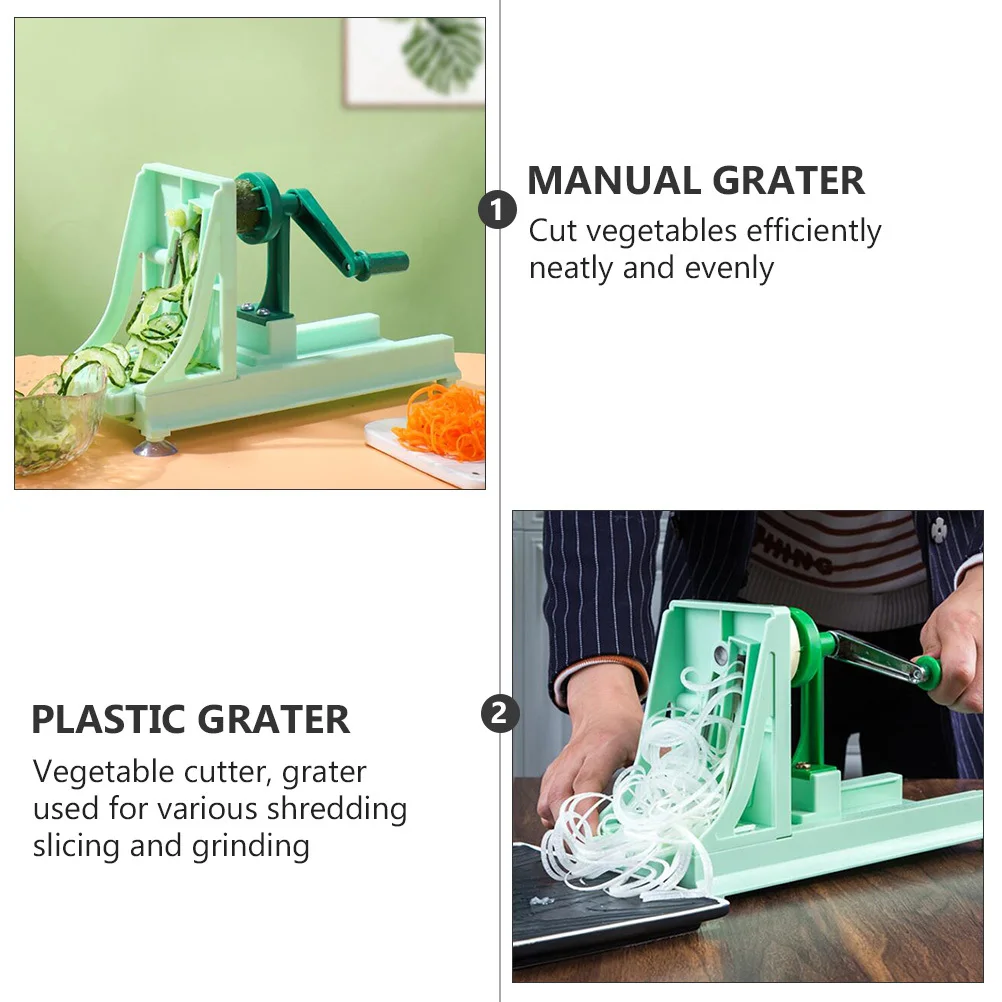 

1Pcs Multifunctional Vegetable Grater Plastic Manual Rotating Cutter Kitchen Slicer Drum Type Stable Suction Feet