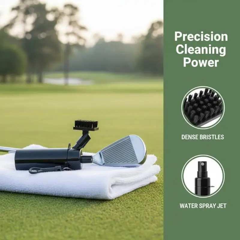 New Golf Club Groove Cleaner Brush with Squeeze Leakproof Reservoir Bottle Portable Golf Course Maintenance Tool
