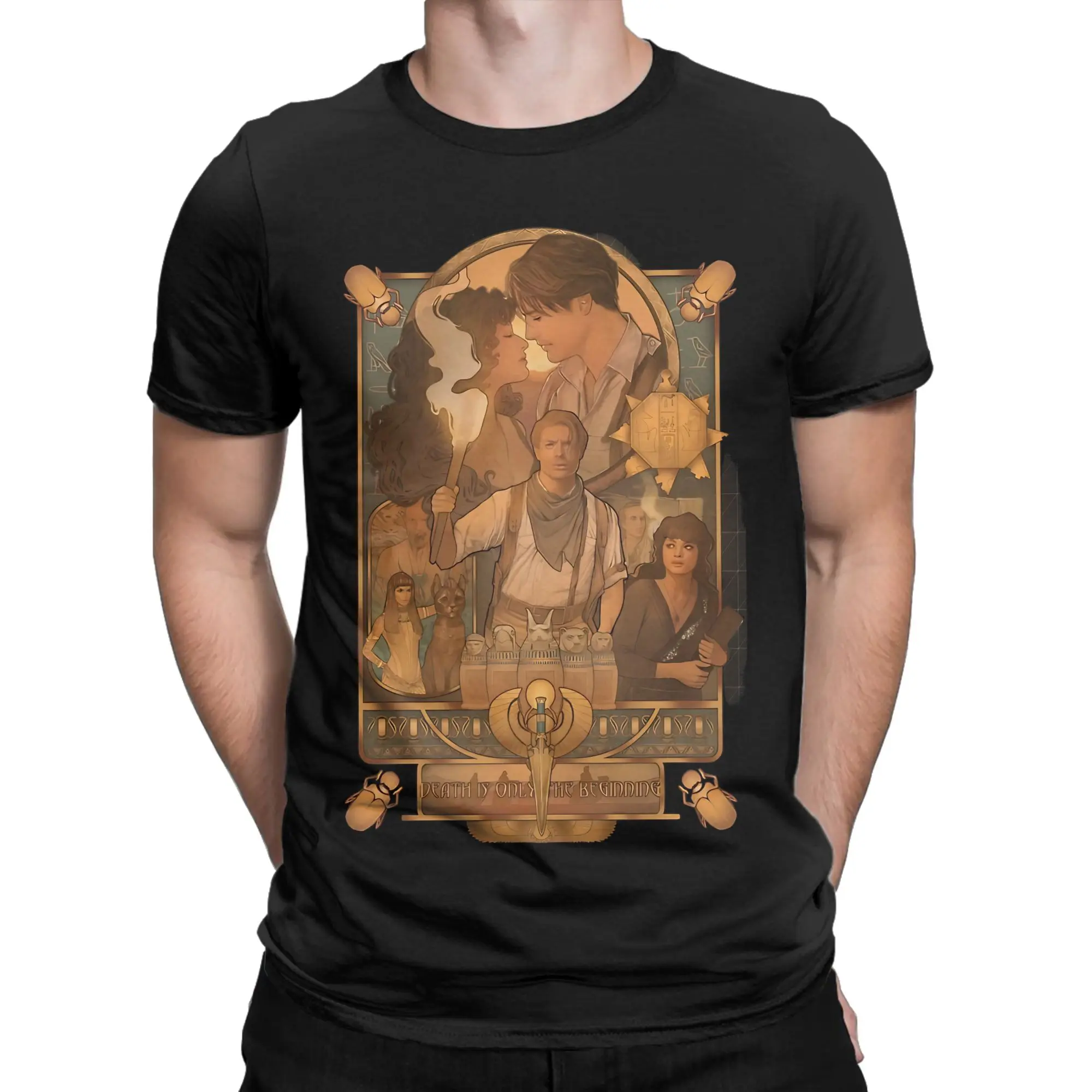 Death is Only The Beginning The Mummy  T-Shirts Men Women  Casual Cotton Tees Crewneck Short Sleeve T Shirts Big Size Clothing