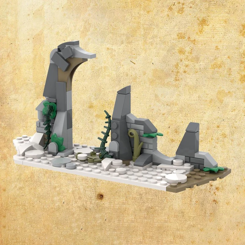 Medieval Castle Model MOC Building Bricks Castle Gate Ruins Modular Technology Gifts Holiday Assemble Children Toys Suit