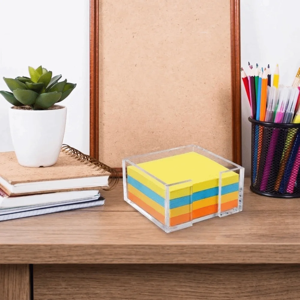Transparent Sticky Note Holder Multi-Functional Crystal Clear Memo Note Dispenser Portable Desk Organization Desk Organizer