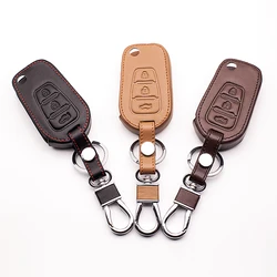 2017 Hot sale top layer leather remote control key cover case protection bag folding for LiFan X60 Auto Accessories starline a91