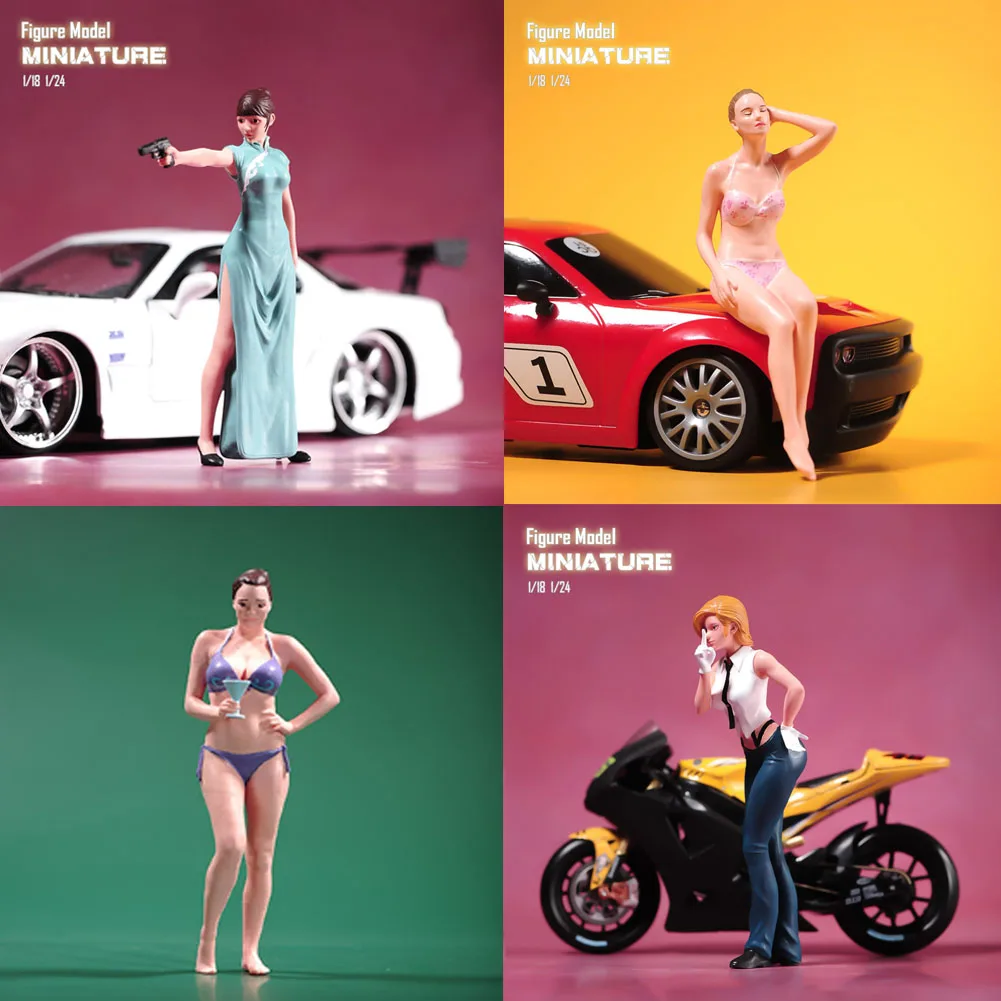 

Face Painted Miniatures 1/18 1/24 1/43 1/64 1/87 Mini Dolls Of Bikini Beauties Figure Model Toys View Decoration Scene Props