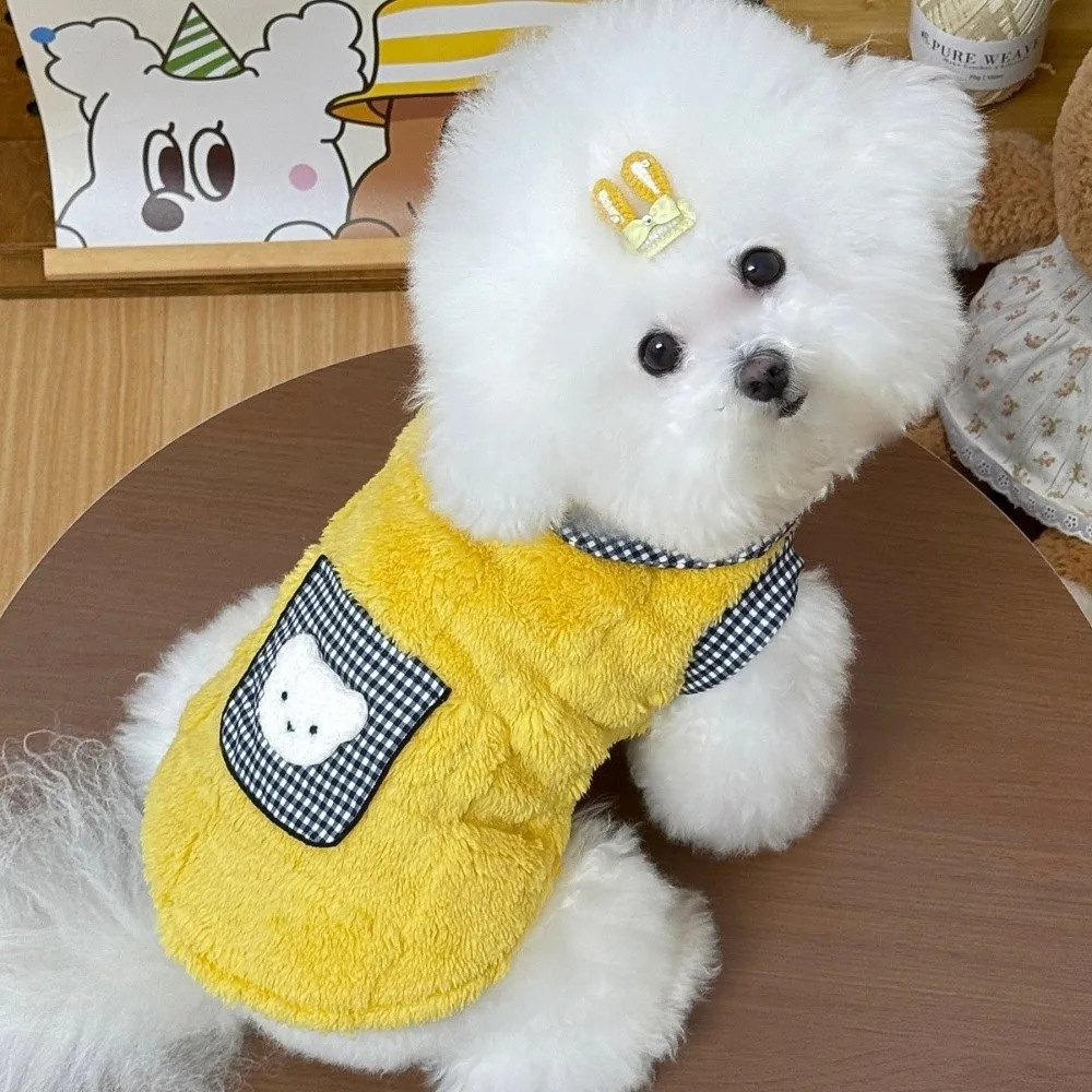 New With Traction Buckle Dog Clothes Thickened Comfortable Fleece-Lined Vest Warm Pet Apparel Small Dogs