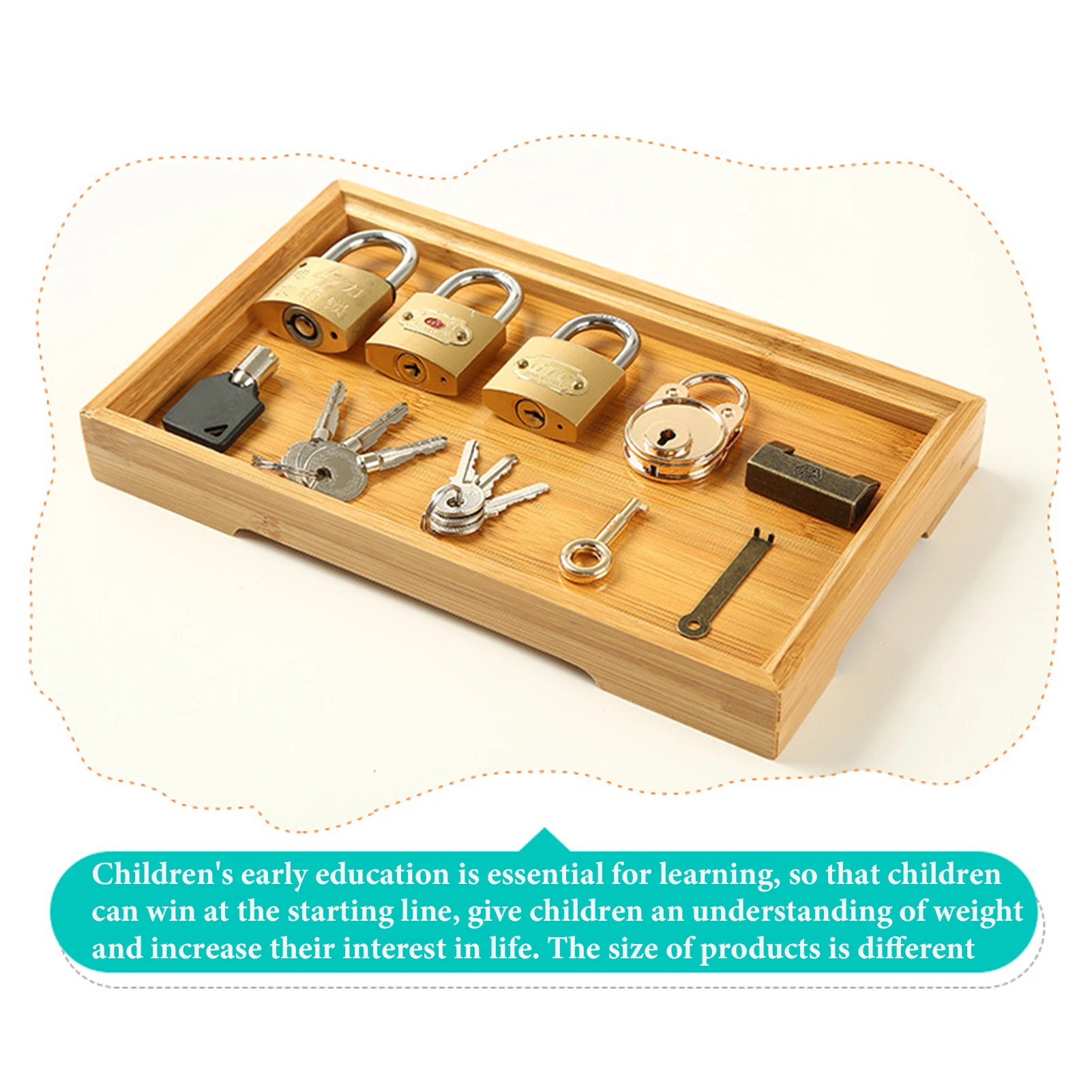 Montessori Lock And Key Toy Set Educational Lock Set Keys For Cooper Wooden Tray Educational Toys For Toddlers And Preschoolers