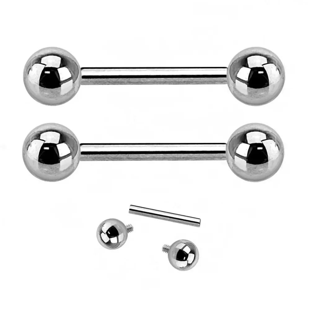 G23 Titanium Barbell Ring Straight Pacifier Rod 14G Body Jewelry Internal Thread Eyebrow Tongue Piercing Medical Grade Titanium