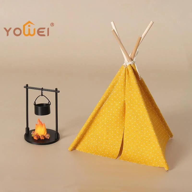 Latest 1:12 Scale Camping Tent Model Decoration Simulated Outdoor Tent Ornament Miniature Scene Accessories Doll Small Tent Toy