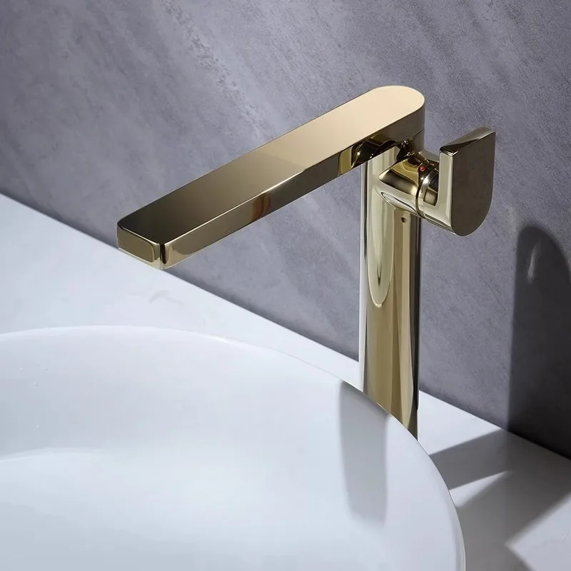 

Раковина для ванной комнаты, раковина, одна ручка, смеситель для горячей и холодной воды с одним отверстием, простой брызгозащищенный смеситель, матовое золото