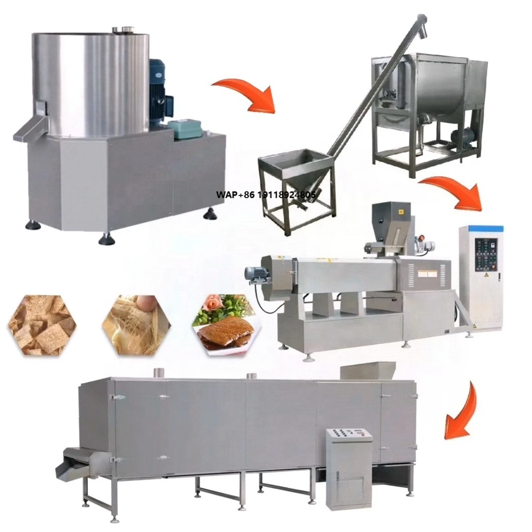 Máquina Extrusora de Alimentos, Línea de Producción de Proteína Vegetal Hidrolizada, Trozos de Proteína de Soya, Soya Picada