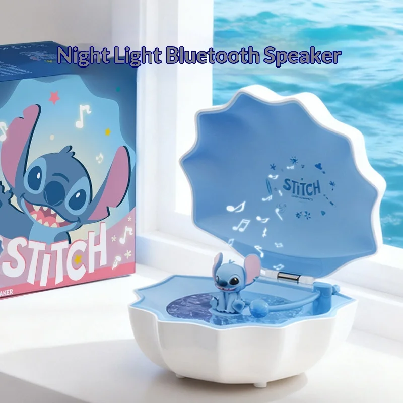 

In Stock Stitch Cute Bluetooth Speaker Night Light Shell Shape Led Lamp Valentine S Day Birthday Gift For Girlfriend Bestie Girl