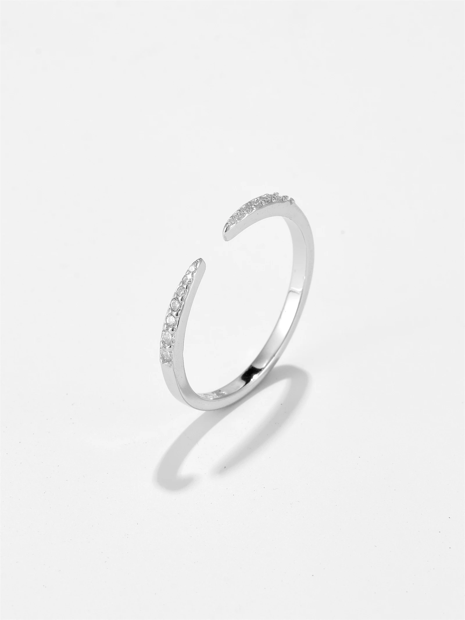 ANDYWEN 925 Sterling Silver Open Resizable Twing Rings Luxury Clear CZ Simple Tiny 2022 WInter Women Wedding Fine Jewelry Gift — zdjęcie 2