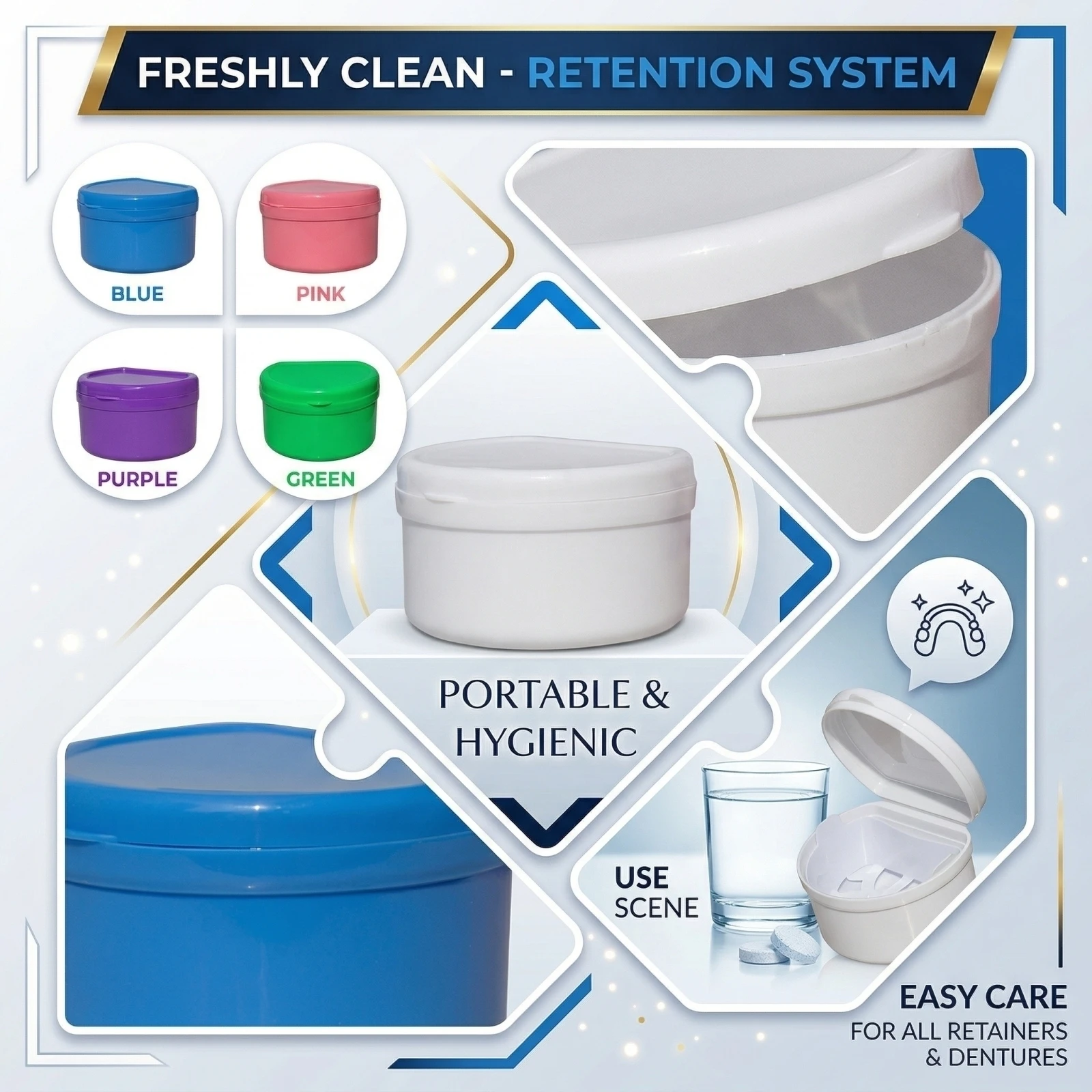 Dental Retainer Orthodontic Mouth Guard Denture Storage Case Box Teeth Brush Oral Hygiene Supplies Organizer Accessories