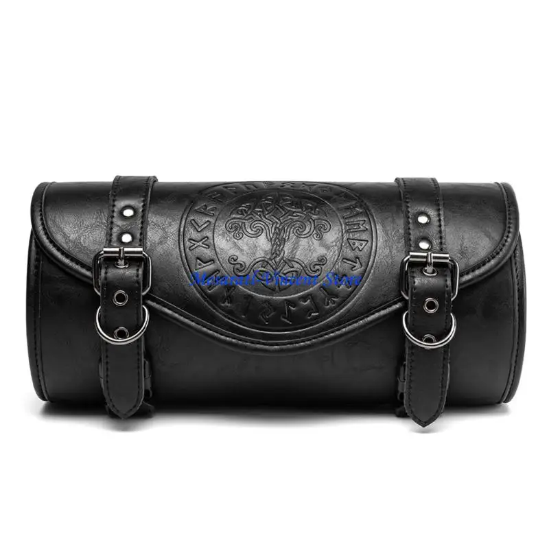 A70F Retro Motorcycle Storage Pack Strong Leather Gothic Accents Gift